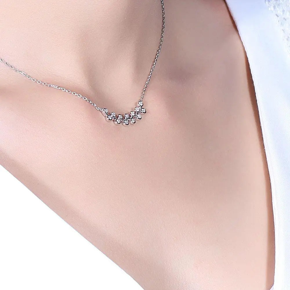 10k White Gold Moissanite Necklace 13 Stones 0.4ct Total Moissanite Engagement Rings & Jewelry | Luxus Moissanite | Most Beautiful Necklace