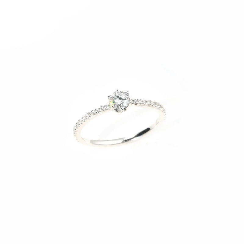 10k White Gold Moissanite Ring 0.43ct Total Moissanite Engagement Rings & Jewelry | Luxus Moissanite