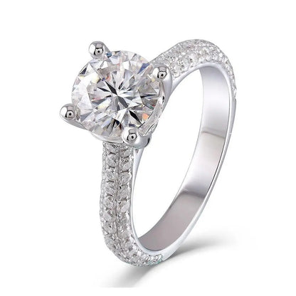 10k White Gold Moissanite Ring 1ct, 1.5ct, 2ct Center Stone Options Moissanite Engagement Rings & Jewelry | Luxus Moissanite | Womens Promise Ring