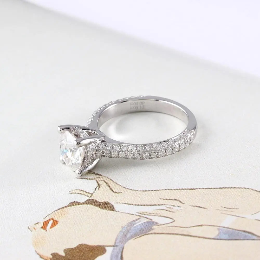 10k White Gold Moissanite Womens Promise Ring 1ct, 1.5ct, 2ct 9 / 1.5 Carat7.5MM) 10k White Gold Moissanite Womens Promise Ring 1ct, 1.5ct, 2ct 9 / 1.5 Carat7.5MM)