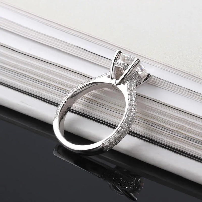 10k White Gold Moissanite Ring 1ct, 1.5ct, 2ct Center Stone Options Moissanite Engagement Rings & Jewelry | Luxus Moissanite