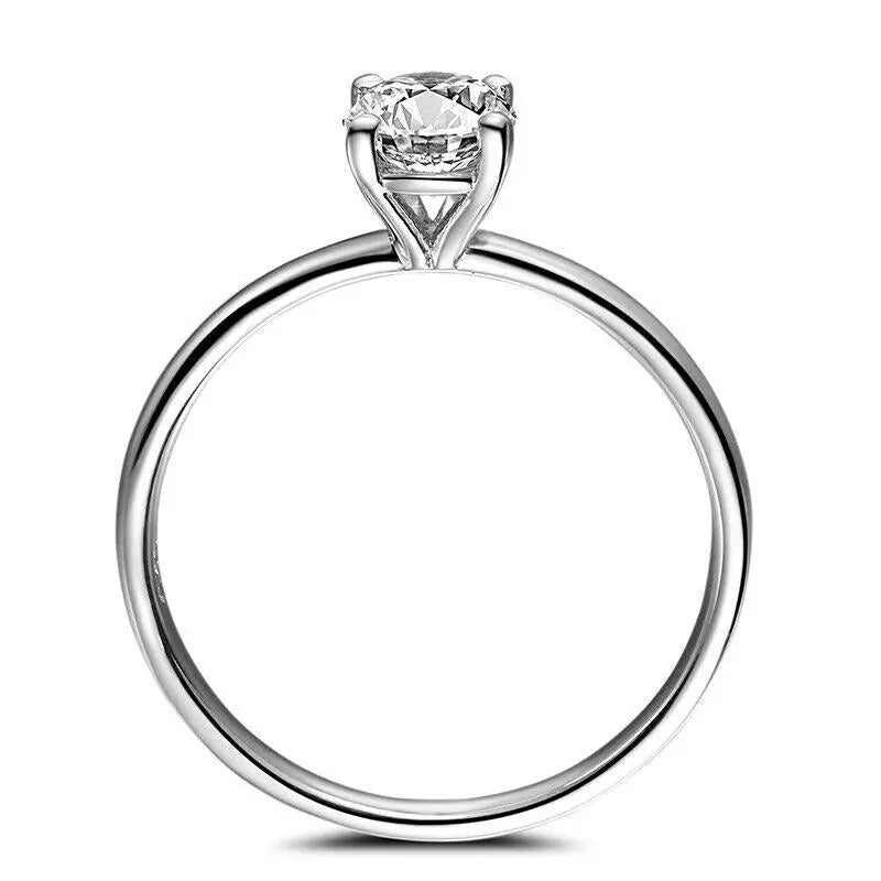 10k White Gold Solitaire Oval Cut Moissanite Ring 0.75ct Moissanite Engagement Rings & Jewelry | Luxus Moissanite