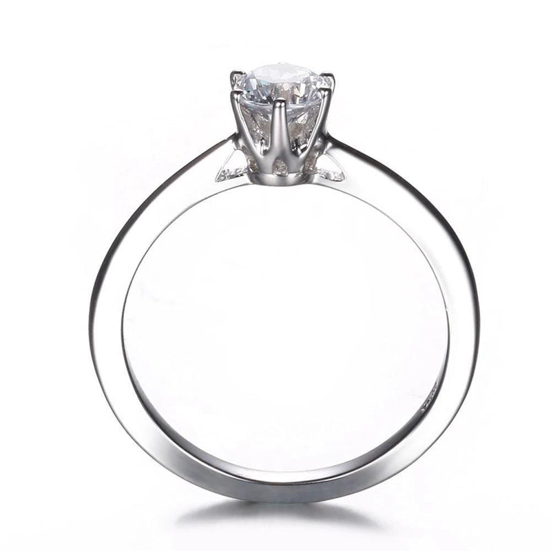10k White Gold Solitiare Moissanite Engagement Ring .5 Carat Moissanite Engagement Rings & Jewelry | Luxus Moissanite
