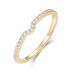10k Yellow Gold Moissanite Anniversary Ring 0.15ct Total Moissanite Engagement Rings & Jewelry | Luxus Moissanite