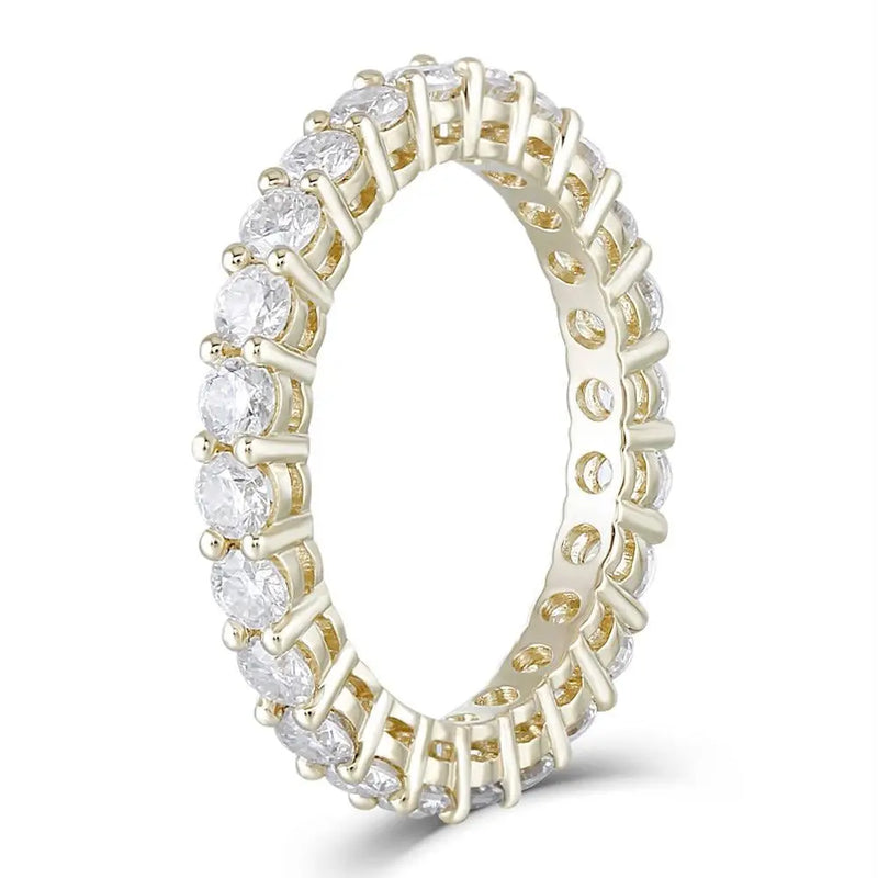10k Yellow Gold Moissanite Eternity Ring / Wedding Band 1.5 Carat Total Moissanite Engagement Rings & Jewelry | Luxus Moissanite