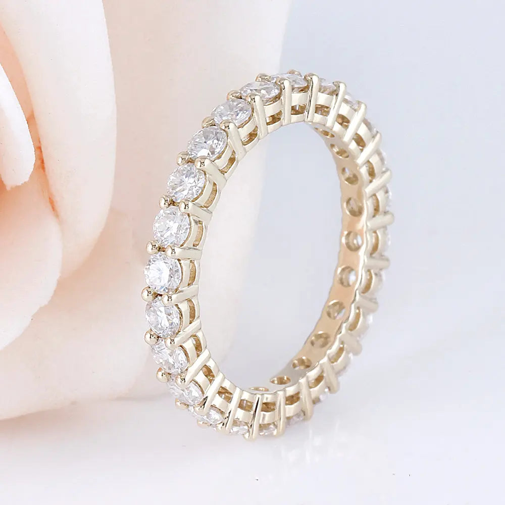 10k Yellow Gold Moissanite Eternity Ring / Wedding Band 1.5 Carat Tota