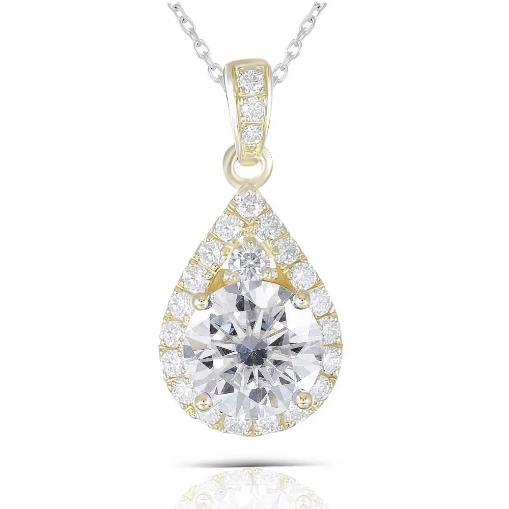 10k Yellow Gold Moissanite Necklace / Pendant 1.25ct Total Moissanite Engagement Rings & Jewelry | Yellow Gold Necklace
| Luxus Moissanite