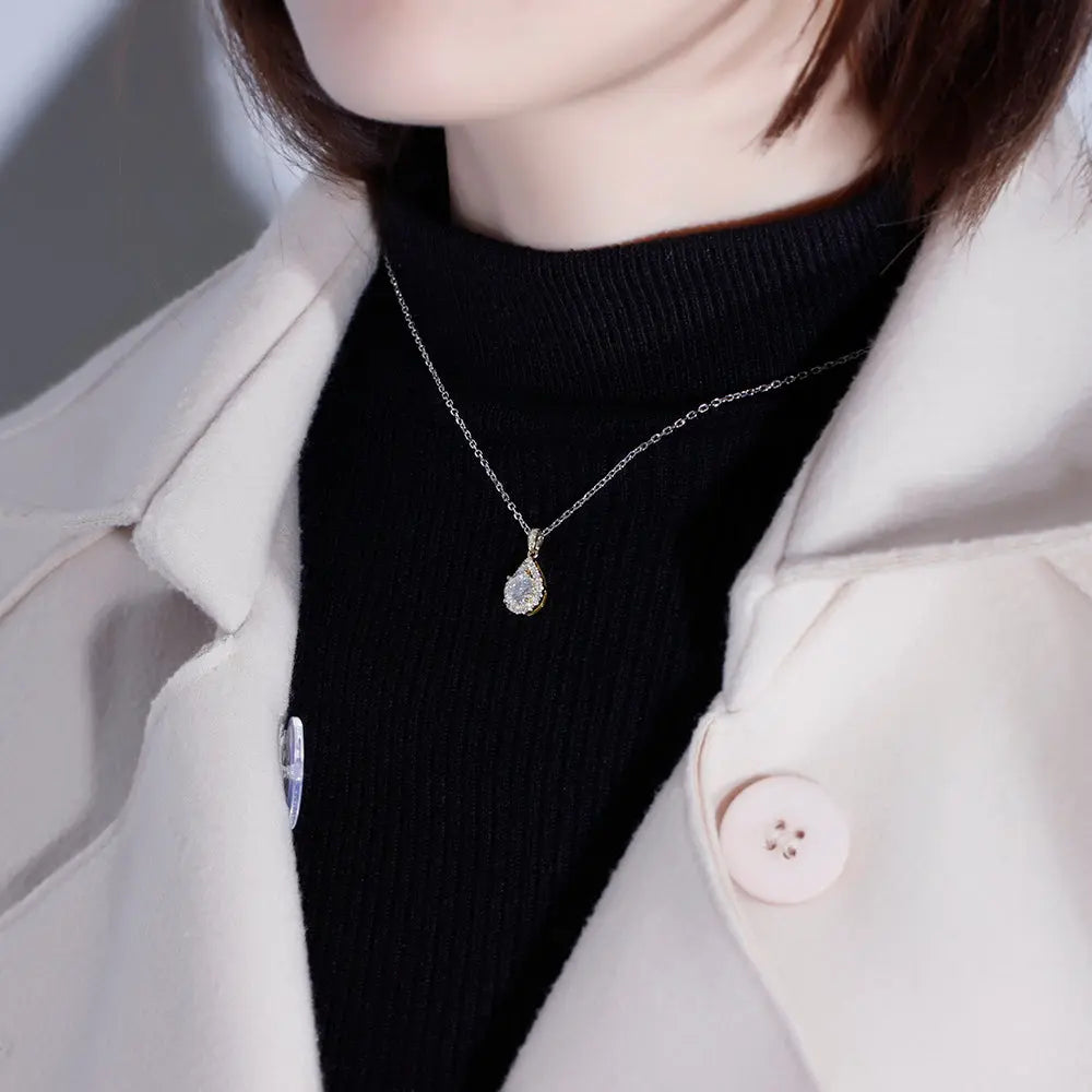10k Yellow Gold Moissanite Necklace / Pendant 1.25ct Total Moissanite Engagement Rings & Jewelry | Yellow Gold Necklace
| Luxus Moissanite
