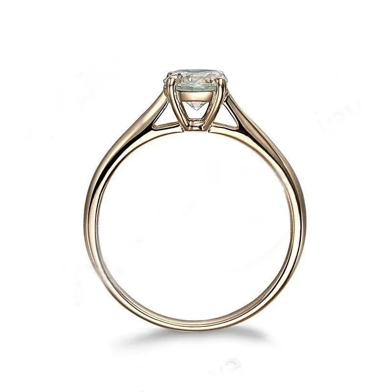 10k Yellow Gold Solitaire Moissanite Ring 1ct Moissanite Engagement Rings & Jewelry | Luxus Moissanite | 10k Yellow Gold Moissanite Ring
