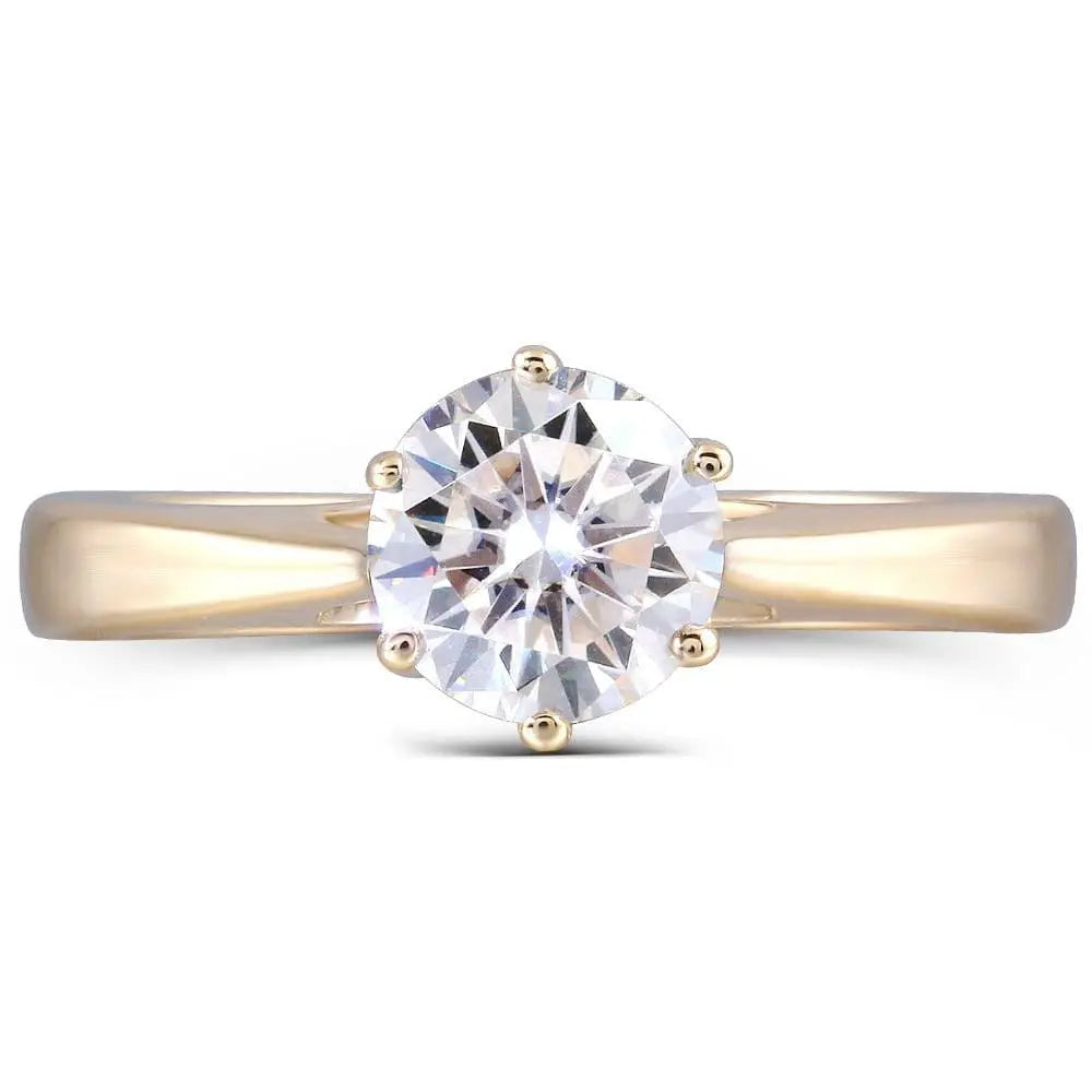 10k Yellow Gold Solitaire Moissanite Ring 1ct Moissanite Engagement Rings & Jewelry | Luxus Moissanite | Rings for Wedding Cheap