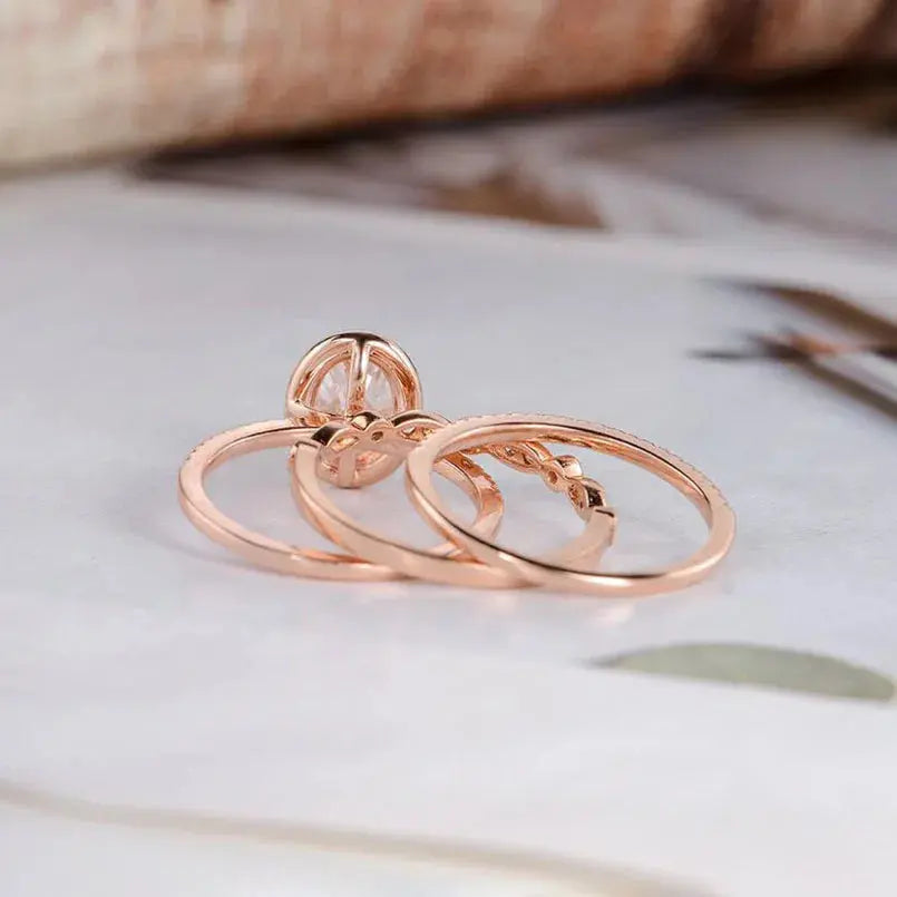 14K ROSE GOLD OVAL CUT MOISSANITE HALO ENGAGEMENT RING 1.5CT Moissanite Engagement Rings & Jewelry | Luxus Moissanite moissanite oval cut engagement rings