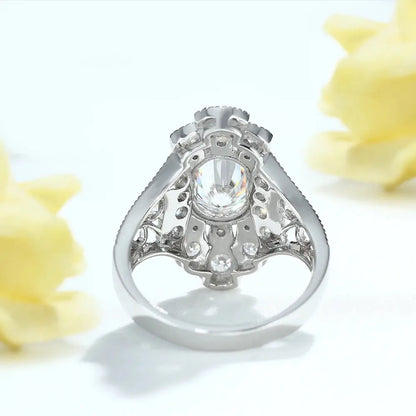 14K VINTAGE WHITE GOLD MOISSANITE ENGAGEMENT RING 2CT Moissanite Engagement Rings & Jewelry | Luxus Moissanite | Vintage White Gold Engagement Ring 