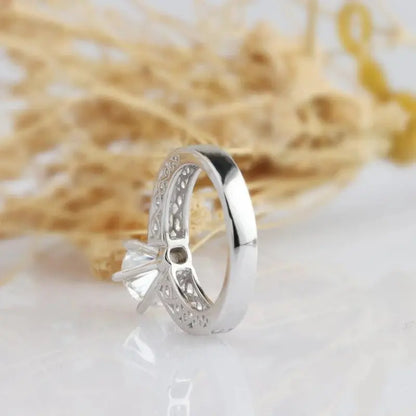 14K WHITE GOLD VINTAGE MOISSANITE ENGAGEMENT RING 2CT Moissanite Engagement Rings & Jewelry | Luxus Moissanite