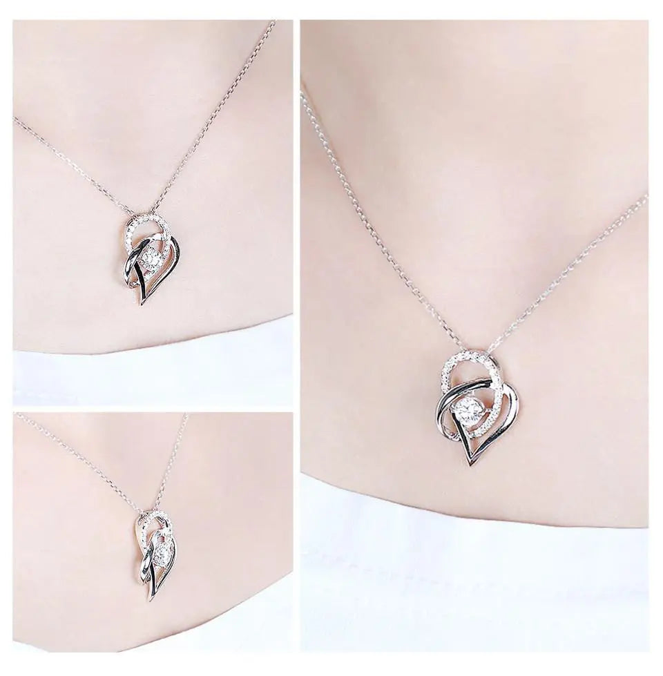 14k / 18k White Gold Heart Necklace / Pendant 0.5ct Center Stone Moissanite Engagement Rings & Jewelry | Luxus  Moissanite |  18k White Gold Heart Necklace for Women