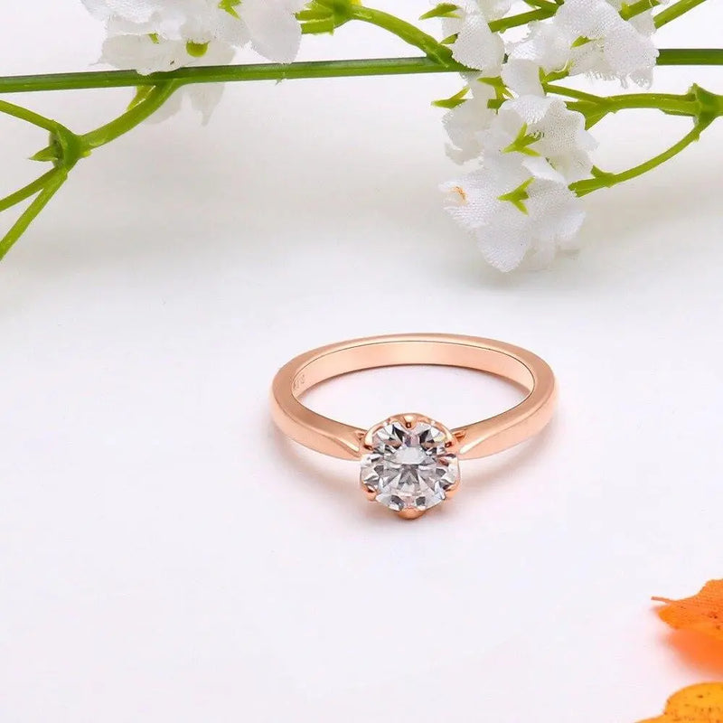 14k Rose / Yellow / White Gold Solitaire Moissanite Ring 1ct Moissanite Engagement Rings & Jewelry | Luxus Moissanite