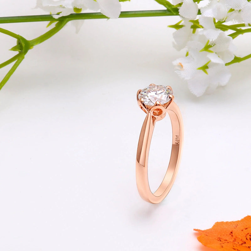 14k Rose / Yellow / White Gold Solitaire Moissanite Ring 1ct Moissanite Engagement Rings & Jewelry | Luxus Moissanite