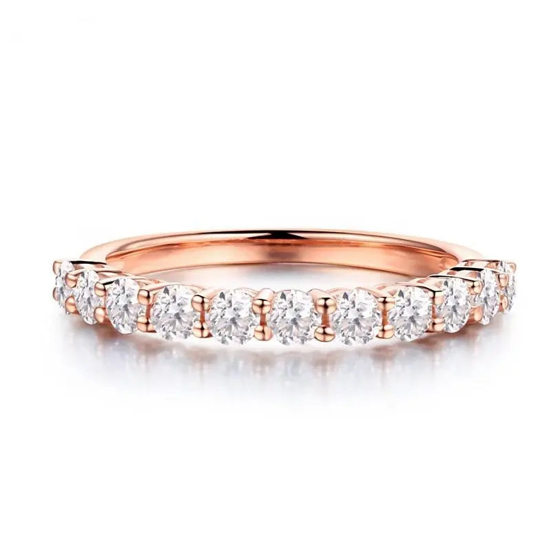 14k Rose Gold Anniversary Ring / Wedding Band 0.8ct Total Moissanite Engagement Rings & Jewelry | Luxus Moissanite Best Eternity Bands