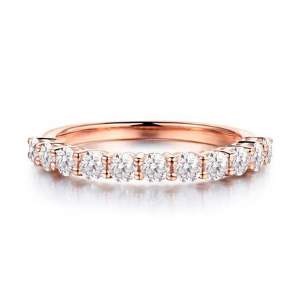 14k Rose Gold Anniversary Ring / Wedding Band 0.8ct Total Moissanite Engagement Rings & Jewelry | Luxus Moissanite Best Eternity Bands