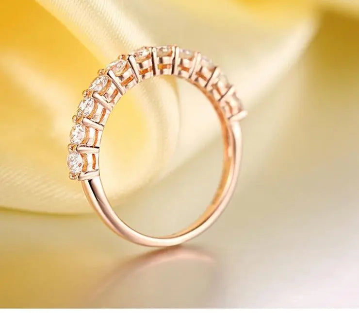 14k Rose Gold Anniversary Ring / Wedding Band 0.8ct Total Moissanite Engagement Rings & Jewelry | Luxus Moissanite Best Eternity Bands