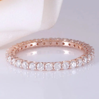 14k Rose Gold Eternity Ring / Wedding Band 0.75ct Total Moissanite Engagement Rings & Jewelry | Luxus Moissanite | Eternity Band for Women