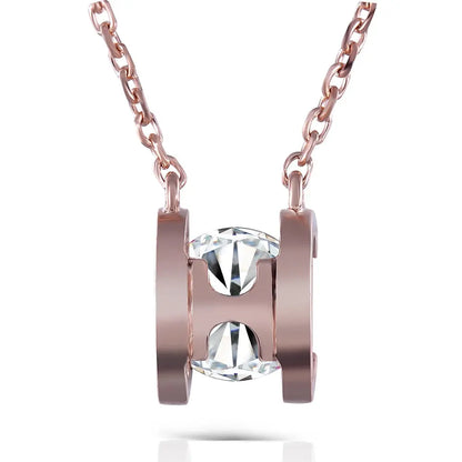 14k Rose Gold Moissanite Necklace 1ct Moissanite Engagement Rings & Jewelry | Luxus Moissanite