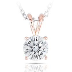 14k Rose Gold Moissanite Necklace 1ct Moissanite Engagement Rings & Jewelry | Luxus Moissanite