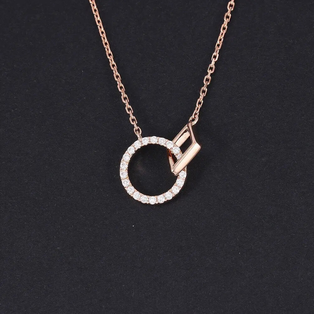 14k Rose Gold Moissanite Necklace Moissanite Engagement Rings & Jewelry | Luxus Moissanite