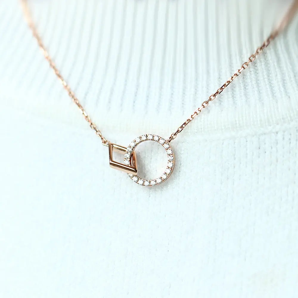 14k Rose Gold Moissanite Necklace Moissanite Engagement Rings & Jewelry | Luxus Moissanite