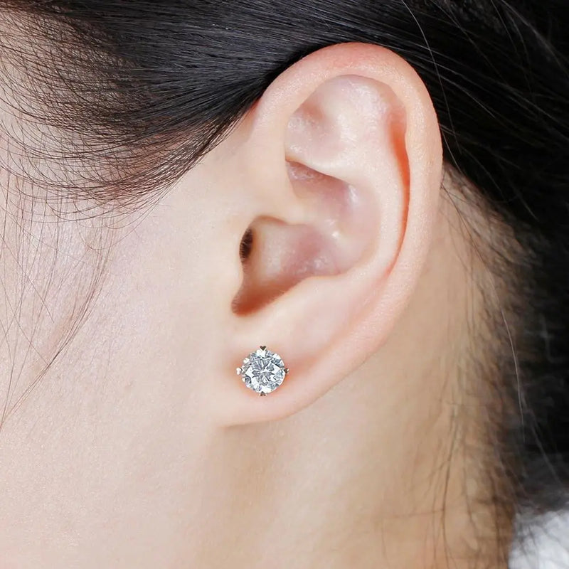 14k Rose Gold Moissanite Stud Earrings 2ctw Moissanite Engagement Rings & Jewelry | Luxus Moissanite