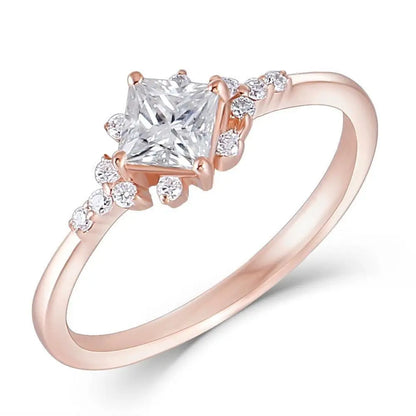 14k Rose Gold Princess Cut Moissanite Ring 0.4ct Center Stone Moissanite Engagement Rings & Jewelry | Luxus Moissanite | Best Engagement Ring Gold Rose!