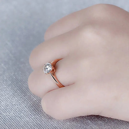 14k Rose Gold Solitaire Moissanite Ring 1ct Moissanite Engagement Rings & Jewelry | Luxus Moissanite | Engagement and Marriage Rings