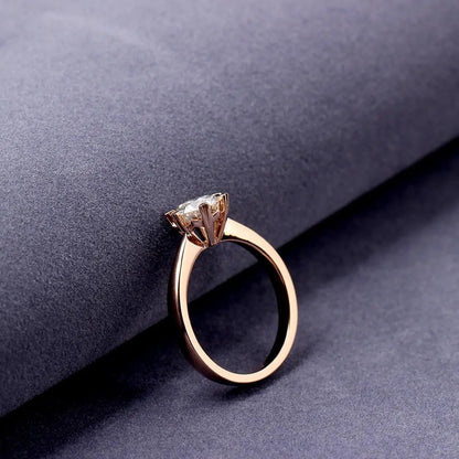 14k Rose Gold Solitaire Moissanite Ring 1ct Moissanite Engagement Rings & Jewelry | Luxus Moissanite | Unique Engagement Rings Rose Gold