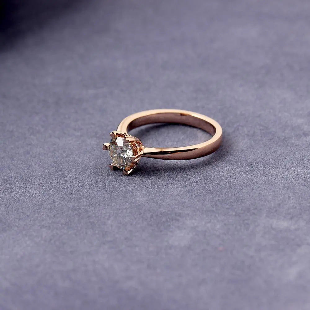 14k Rose Gold Solitaire Moissanite Ring 1ct Moissanite Engagement Rings & Jewelry | Luxus Moissanite| Unique Engagement Rings Rose Gold