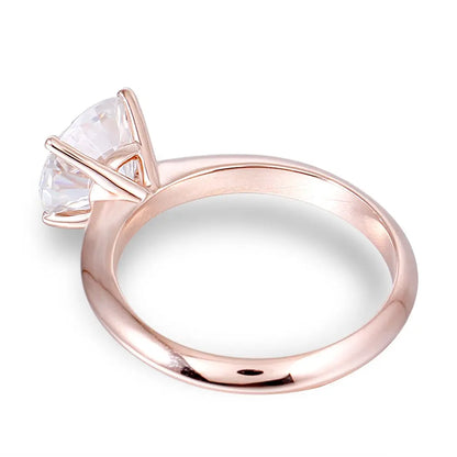 14k Rose Gold Solitaire Moissanite Ring 2.5ct Moissanite Engagement Rings & Jewelry | Luxus Moissanite