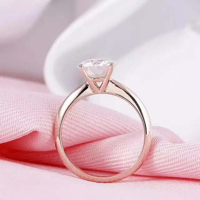 14k Rose Gold Solitaire Moissanite Ring 2.5ct Moissanite Engagement Rings & Jewelry | Luxus Moissanite