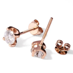 14k Rose Gold Stud Moissanite Earrings 2ctw Moissanite Engagement Rings & Jewelry | Luxus Moissanite