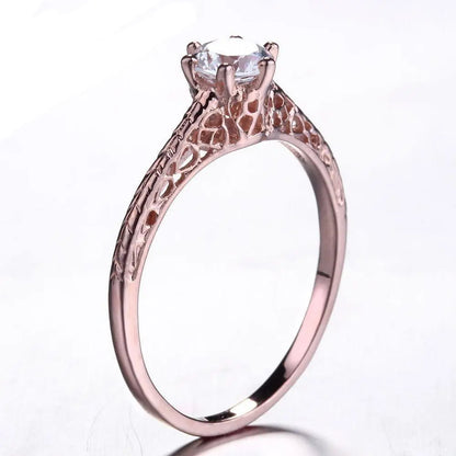 14k Rose Gold Vintage / Unique Moissanite Ring 0.5ct Moissanite Engagement Rings & Jewelry | Luxus Moissanite