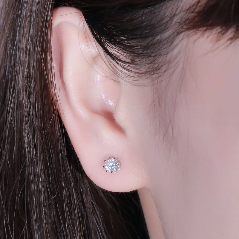 14k White / Rose / Yellow Gold Moissanite Stud Earrings 0.5ctw Moissanite Engagement Rings & Jewelry | Luxus Moissanite