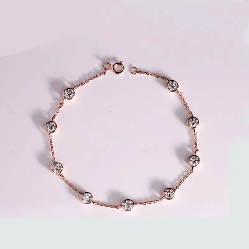 14k White / Yellow / Rose Gold Bezel Set Moissanite Bracelet 2.7ct Moissanite Engagement Rings & Jewelry | Luxus Moissanite | Cheap Designer Bracelet!