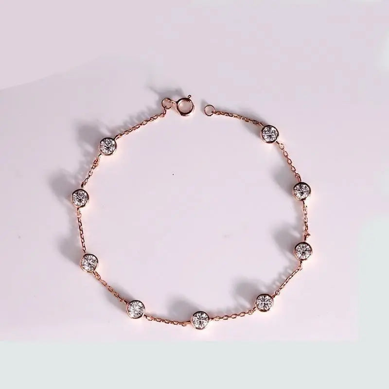 Pink Moissanite Link Bracelet (Size - 8.0) in 18K Vermeil Yellow Gold  Plated Sterling Silver - 7733357 - TJC