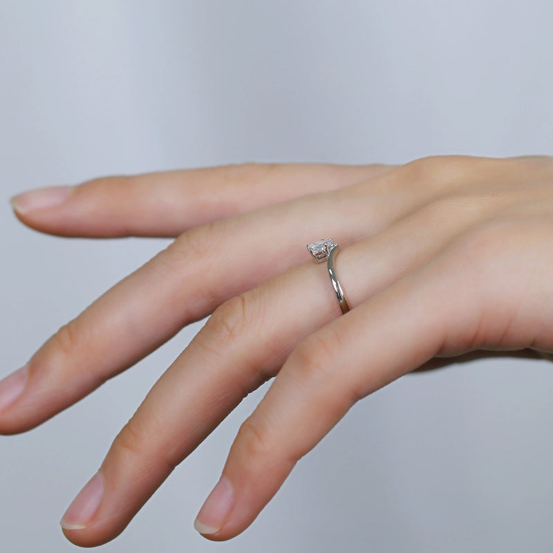14k White / Yellow / Rose Gold Heart Cut Moissanite Ring 0.5ct Moissanite Engagement Rings & Jewelry | Luxus Moissanite