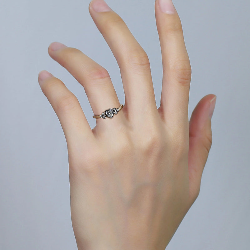 14k White / Yellow / Rose Gold Heart Moissanite Ring 0.5ct Center Stone Moissanite Engagement Rings & Jewelry | Luxus Moissanite