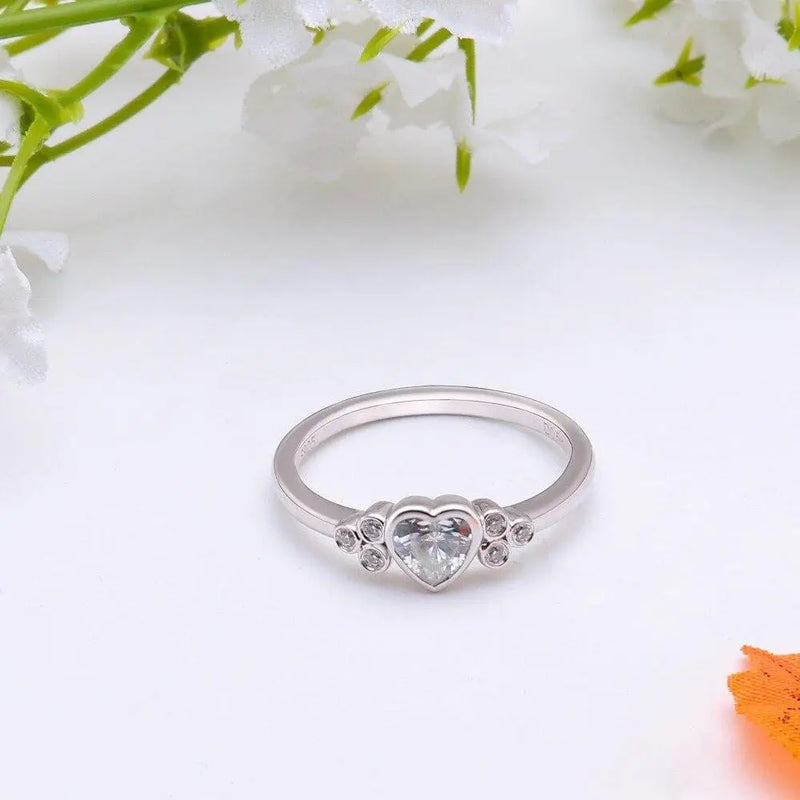 14k White / Yellow / Rose Gold Heart Moissanite Ring 0.5ct Center Stone Moissanite Engagement Rings & Jewelry | Luxus Moissanite