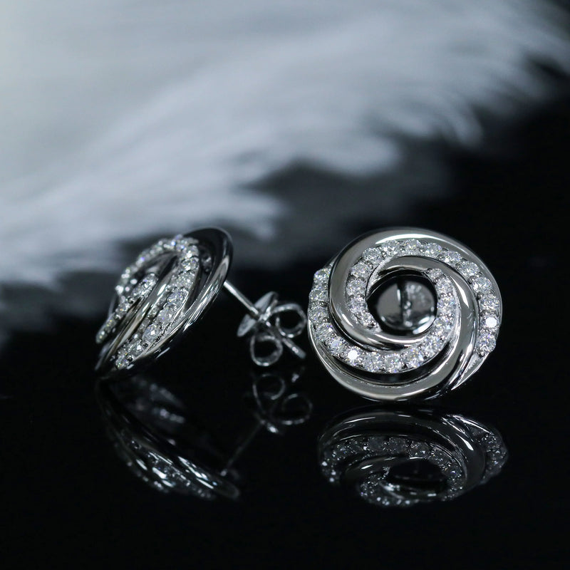 14k White / Yellow / Rose Gold Moissanite Circular Earrings Moissanite Engagement Rings & Jewelry | Luxus Moissanite