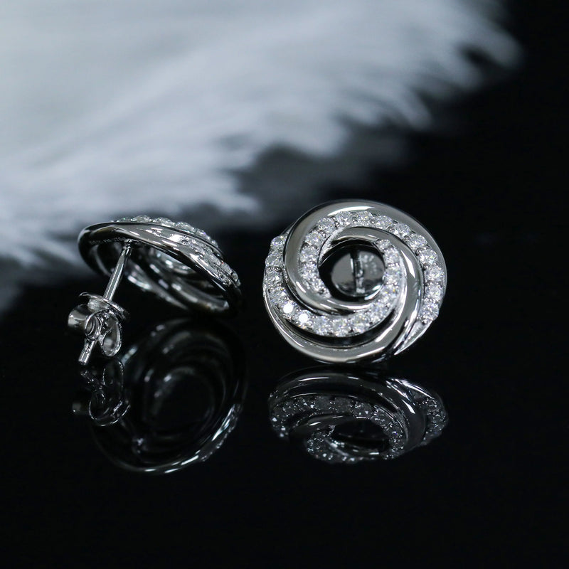 14k White / Yellow / Rose Gold Moissanite Circular Earrings Moissanite Engagement Rings & Jewelry | Luxus Moissanite