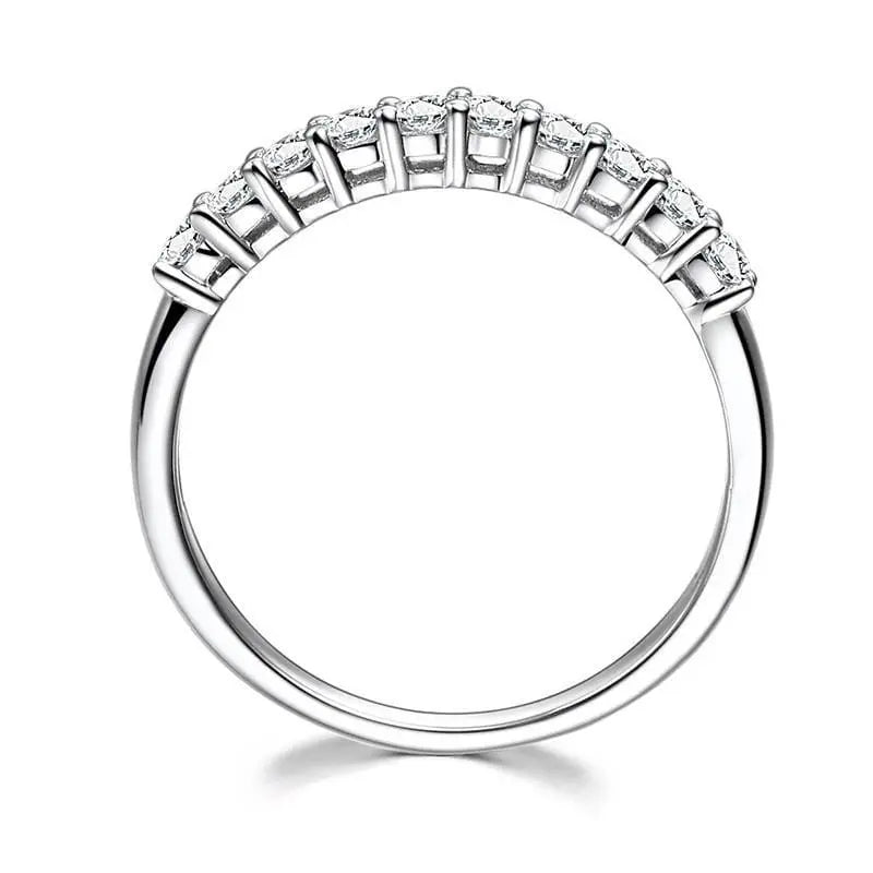 14k White Gold 10 Stone Moissanite Anniversary Band 0.3ct Total Moissanite Engagement Rings & Jewelry | Luxus Moissanite