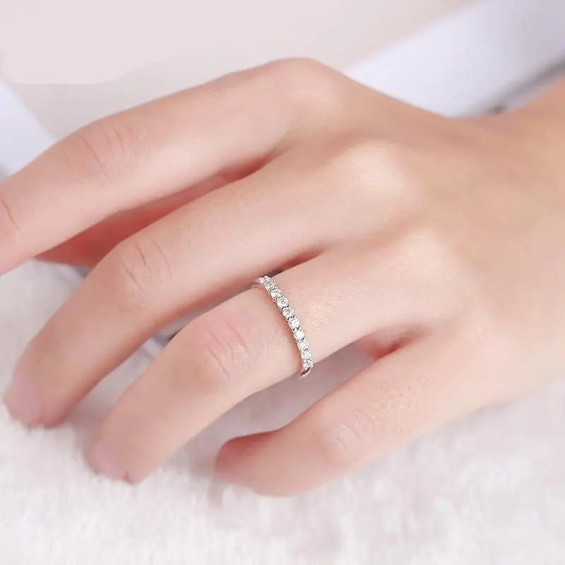 14k White Gold 10 Stone Moissanite Anniversary Band 0.3ct Total Moissanite Engagement Rings & Jewelry | Luxus Moissanite