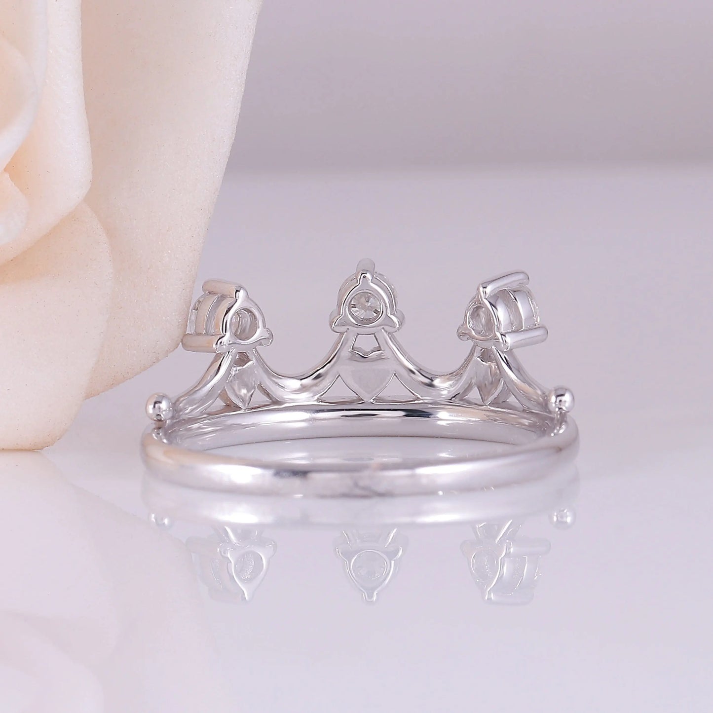14k White Gold 3 Stone Moissanite Ring Approx. 0.8ct Total Moissanite Engagement Rings & Jewelry | Luxus Moissanite | | Unique Engagement Rings Non Traditional