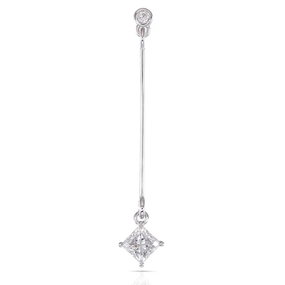 14k White Gold Drop / Dangle Princess Cut Moissanite Earrings 1.06ctw Moissanite Engagement Rings & Jewelry | Princess Cut Moissanite Earrings
Luxus Moissanite