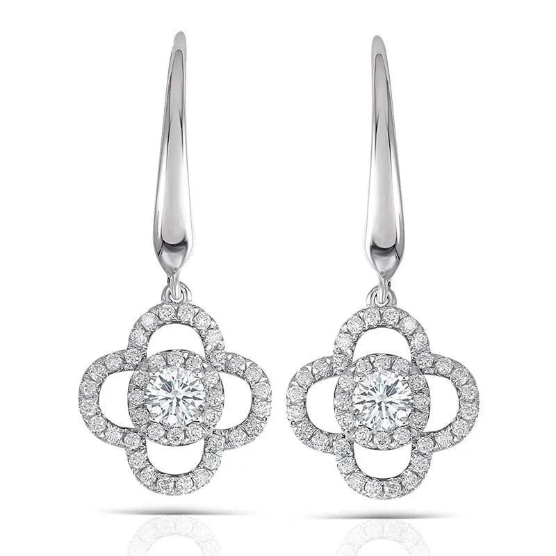 14k White Gold Drop Moissanite Earrings 0.5ctw Moissanite Engagement Rings & Jewelry | Luxus Moissanite